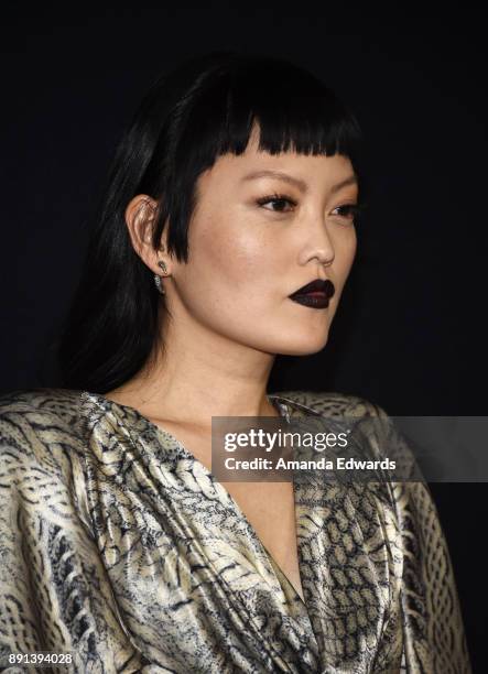 Actress Hana Mae Lee arrives at the premiere of Universal Pictures' "Pitch Perfect 3" on December 12, 2017 in Hollywood, California.