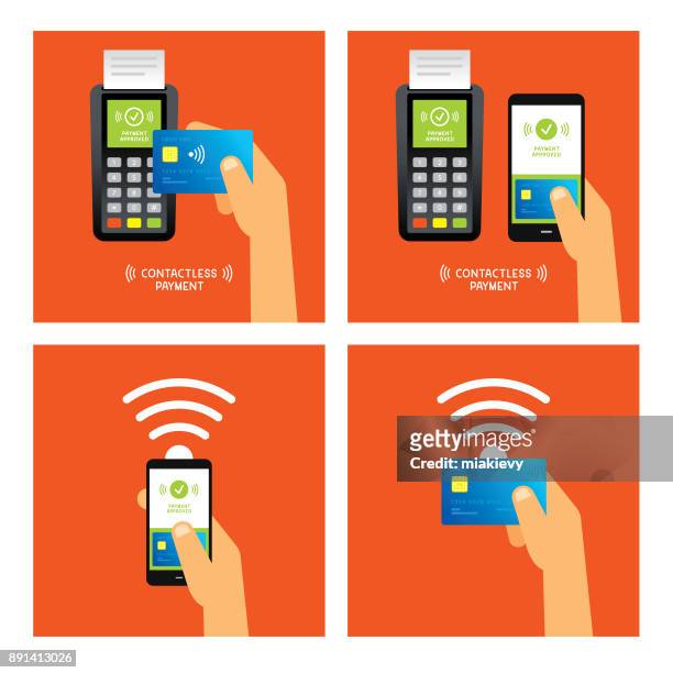 contactless payment - contactless payment stock illustrations
