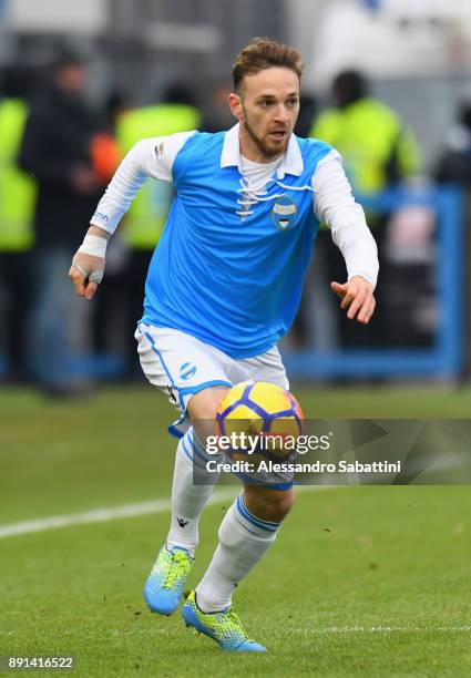 Manuel Lazzari of Spal in action during the Serie A match between Spal and Hellas Verona FC at Stadio Paolo Mazza on December 10, 2017 in Ferrara,...