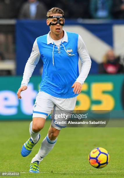 Bartosz Salamon of Spal in action during the Serie A match between Spal and Hellas Verona FC at Stadio Paolo Mazza on December 10, 2017 in Ferrara,...