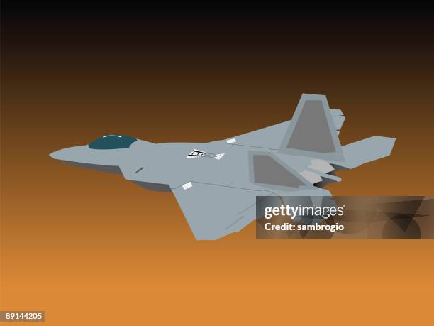 evening tactical fighter jet - canopy stock illustrations