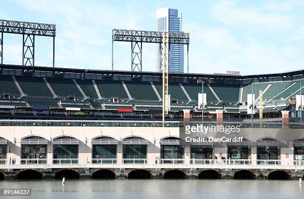 the exterior of a ballpark on a sunny day - bay arena stock pictures, royalty-free photos & images