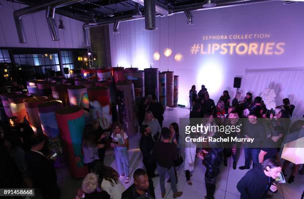 Guests attend the Sephora Collection #Lipstories launch at Sephora Studios LA on December 12, 2017 in Los Angeles, California.