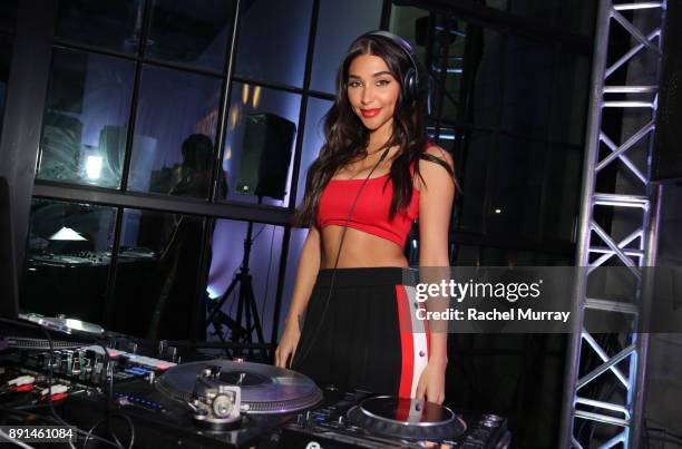 Chantel Jeffries DJs during the Sephora Collection #Lipstories launch at Sephora Studios LA on December 12, 2017 in Los Angeles, California.