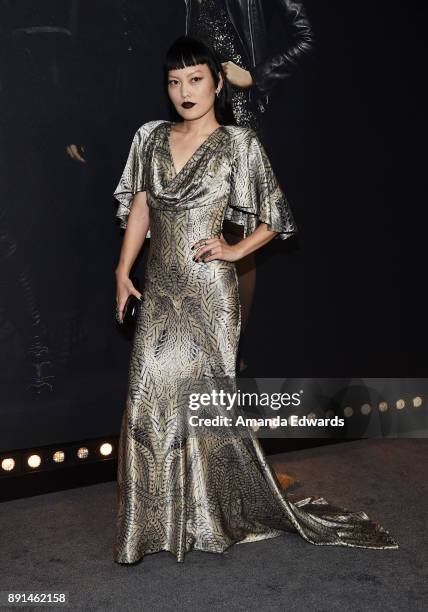 Actress Hana Mae Lee arrives at the premiere of Universal Pictures' "Pitch Perfect 3" on December 12, 2017 in Hollywood, California.