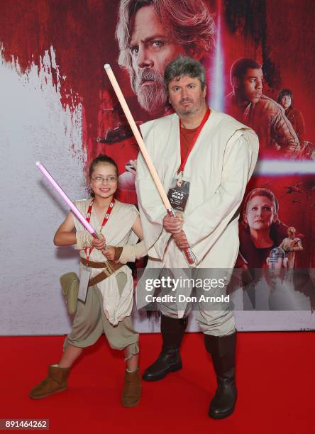Fans pose during Star Wars: The Last Jedi Sydney Screening Event on December 13, 2017 in Sydney, Australia.