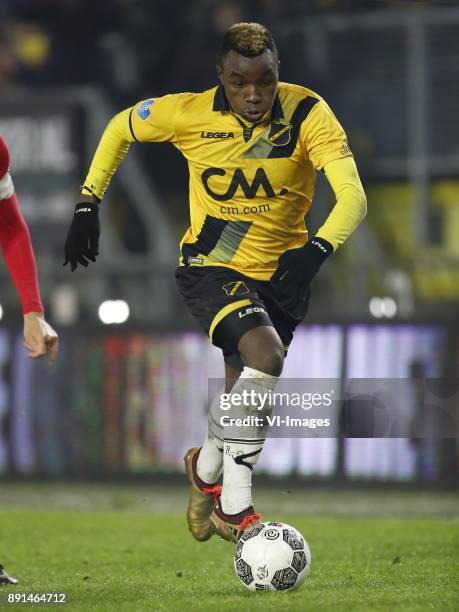 Thierry Ambrose of NAC Breda during the Dutch Eredivisie match between NAC Breda and FC Twente Enschede at the Rat Verlegh stadium on December 12,...