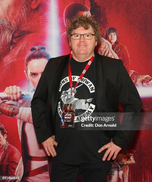 Stephen Hunter attends Star Wars: The Last Jedi Sydney Screening Event on December 13, 2017 in Sydney, Australia.
