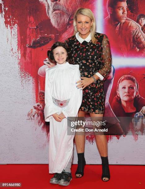 Angela Bishop and daughter Amelia Baikie attend Star Wars: The Last Jedi Sydney Screening Event on December 13, 2017 in Sydney, Australia.
