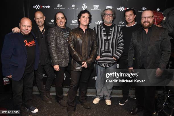 Host Matt Pinfield, John Varvatos, Chris Lord-Alge, Scott Borchetta, Steve Jones, Gavin Rossdale, and Desmond Child attend the neXt2rock 2017 Finale...