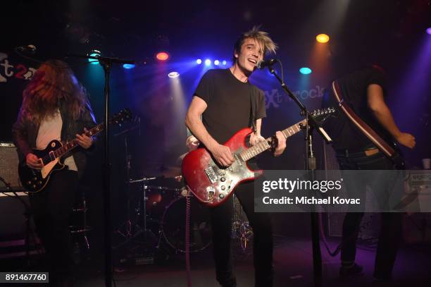 Landon Milbourn, Josh Cole Katz, and Alex Espiritu of the band "Badflower" perform onstage at the neXt2rock 2017 Finale Event at Viper Room on...