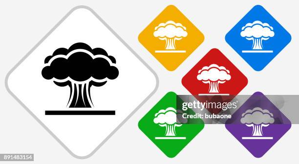 atomic explosion color diamond vector icon - nuclear explosion icon stock illustrations