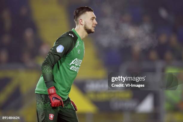 Goalkeeper Joel Drommel of FC Twenter during the Dutch Eredivisie match between NAC Breda and FC Twente Enschede at the Rat Verlegh stadium on...