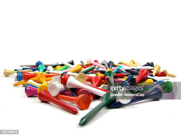 multicolored tees - golf tee stock pictures, royalty-free photos & images