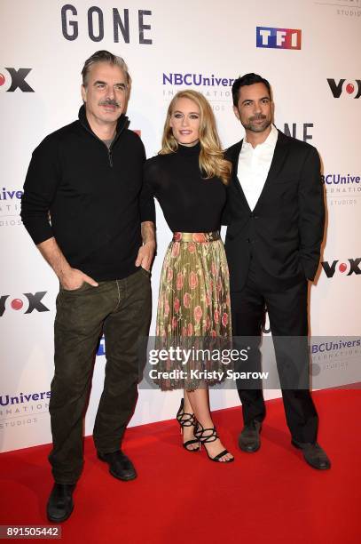 Chris Noth, Leven Rambin and Danny Pino attend the 'Gone' Paris Photocall at Hotel Meurice on December 13, 2017 in Paris, France.