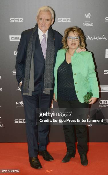 Luis del Olmo and Mercedes Gonzalez attend the 63th Ondas Gala Awards 2016 at the FIBES on December 12, 2017 in Seville, Spain.