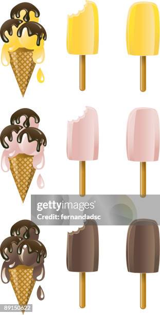 ice creams - mocha ice cream stock illustrations