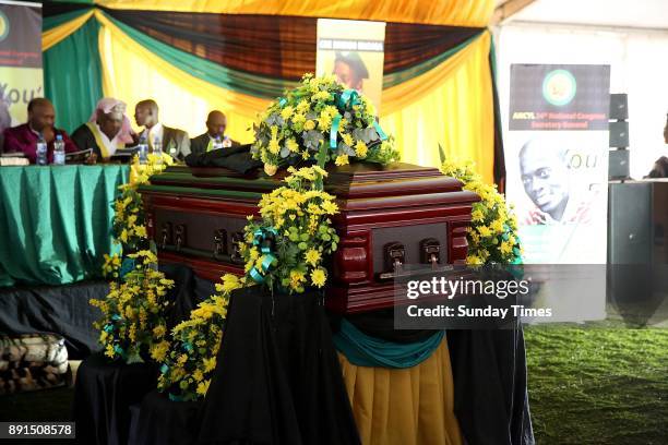 The funeral service of slain former Youth League secretary-general Sindiso Magaqa on September 16, 2017 in Umzimkulu, South Africa. Magaqa died in a...
