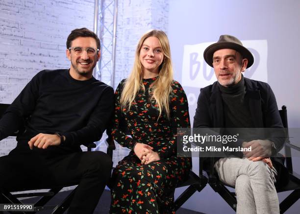 Nell Hudson, Adrian Schiller and Ferdinand Kingsly during a BUILD panel discussion on December 13, 2017 in London, England.