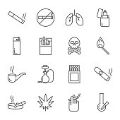 Smoking set of vector icons