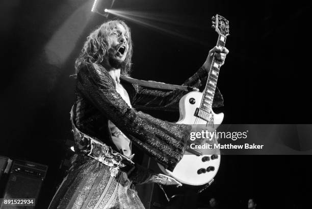 Justin Hawkins of The Darkness performs live on stage at Eventim Apollo on December 10, 2017 in London, England.