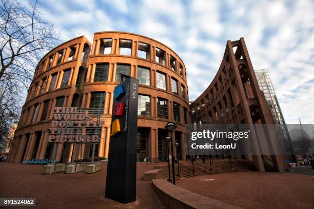 vancouver public library,vancouver,canada - the blue man group in vancouver stock pictures, royalty-free photos & images