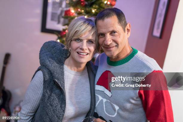 Mary Beth Evans and Tomas Collabro attend The Bay - Ugly Sweater And Secret Santa Christmas Party at Private Residence on December 12, 2017 in Los...
