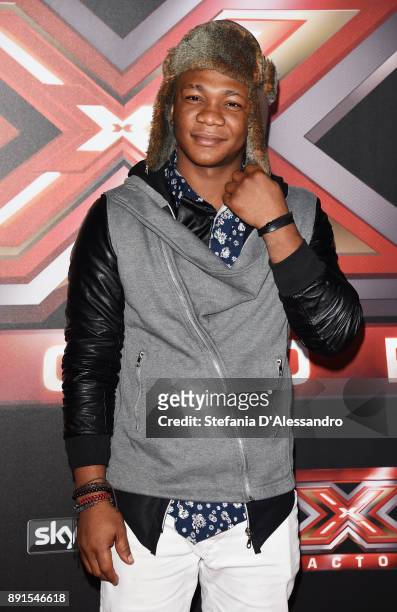 Samuel Storm attends the X Factor 11 Finale press conference on December 13, 2017 in Milan, Italy.
