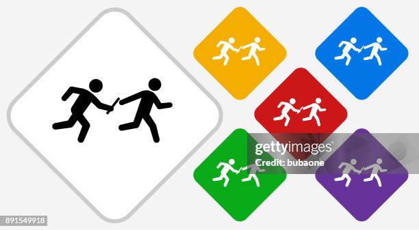 relay race color diamond vector icon - electrical distribution stock illustrations