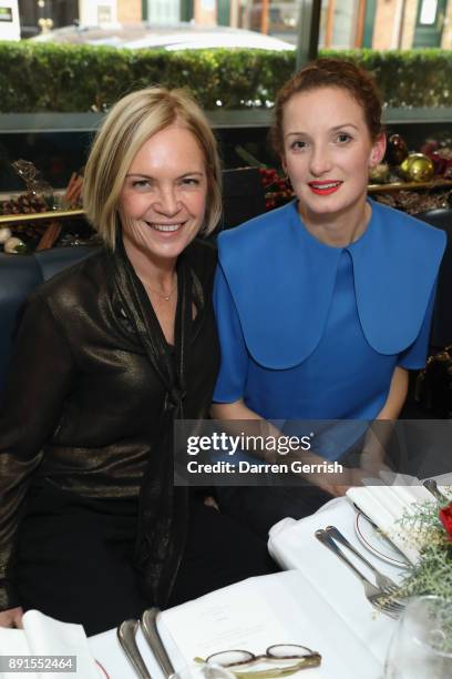 Mariella Frostrup and Rowan Routh attend the Rupert Sanderson Christmas 2017 lunch at Rupert Sanderson store on Bruton place on December 13, 2017 in...