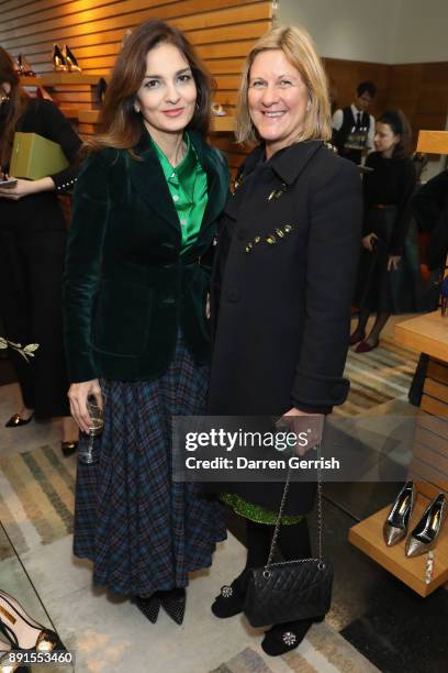 Jane Bruton and Yasmin Mills attend the Rupert Sanderson Christmas 2017 lunch at Rupert Sanderson store on Bruton place on December 13, 2017 in...