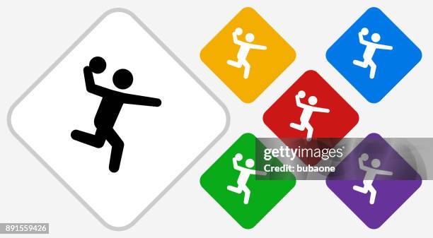 dodgeball color diamond vector icon - dodgeball stock illustrations