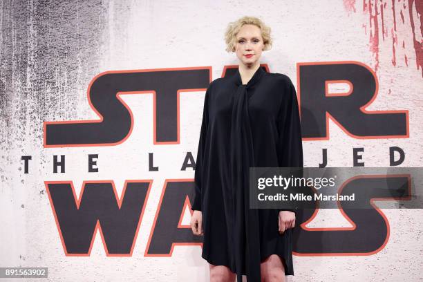Gwendoline Christie during the 'Star Wars: The Last Jedi' photocall at Corinthia Hotel London on December 13, 2017 in London, England.