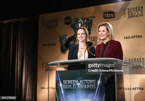 Awards Committee Member, Elizabeth McLaughlin and SAG Awards Committee Chair & SAF-AFTRA Foundation President, JoBeth Williams speak at the 24th...