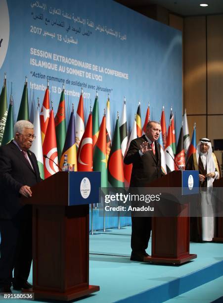 President of Turkey Recep Tayyip Erdogan, Organization of Islamic Cooperation's Secretary General Yousef bin Ahmad Al-Othaimeen and Palestinian...