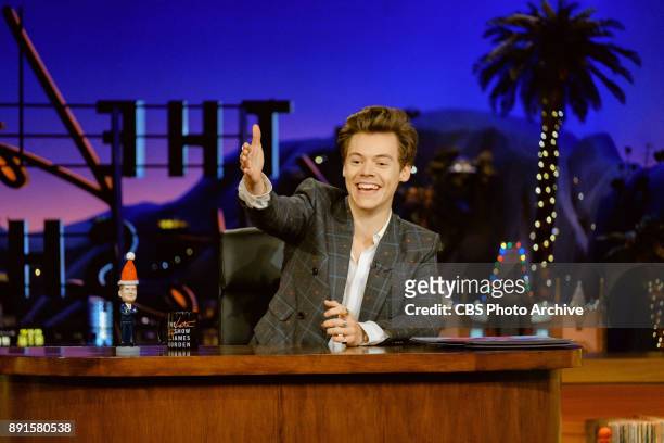 Special guest Harry Styles sits in for James Corden during "The Late Late Show with James Corden," Tuesday, December 12, 2017 On The CBS Television...