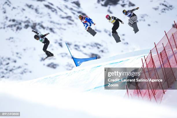 Martin Noerl of Germany competes, Emanuel Perathoner of Italy competes, Josh Miller of Australia competes, Nick Baumgartner of USA competes during...