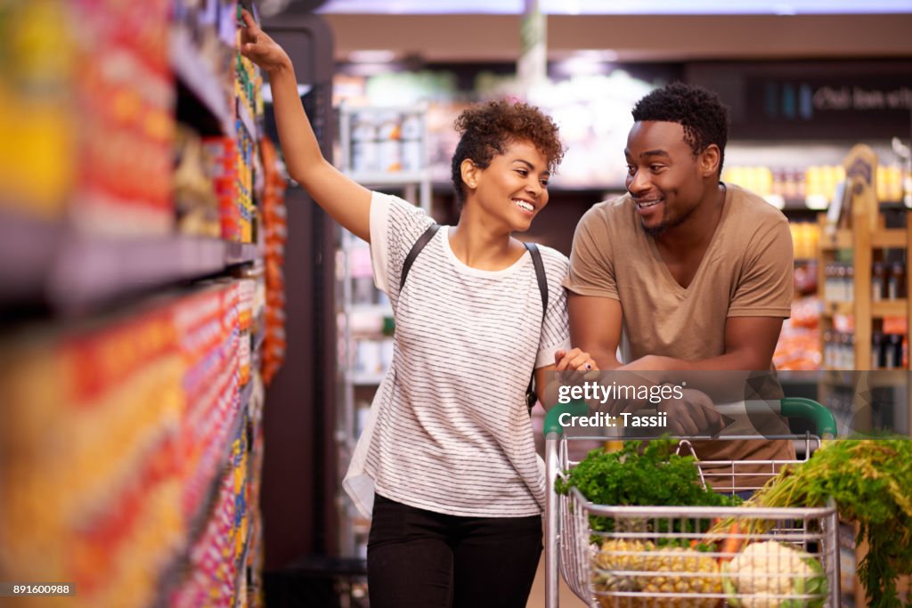 Shopping together for all their essentials