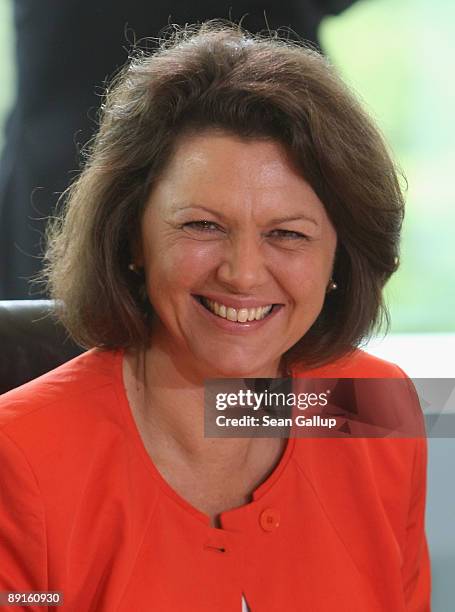 German Agriculture and Consumer Protection Minister Ilse Aigner arrives for the weekly German government cabinet meeting on July 22, 2009 in Berlin,...