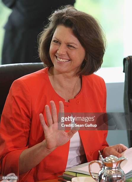German Agriculture and Consumer Protection Minister Ilse Aigner arrives for the weekly German government cabinet meeting on July 22, 2009 in Berlin,...