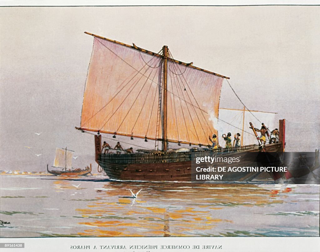 Phoenicians - Phoenician merchant ship near the landing place of Pharos