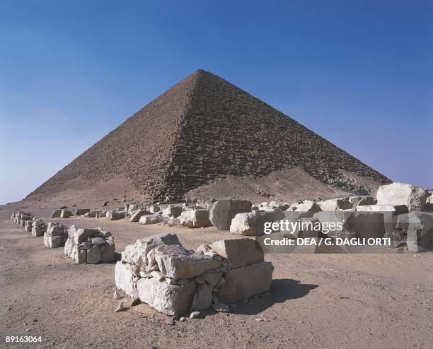 Egypt - Cairo - Ancient Memphis . Dahshur. Red Pyramid of Snefru. Old Kingdom, 4th Dynasty