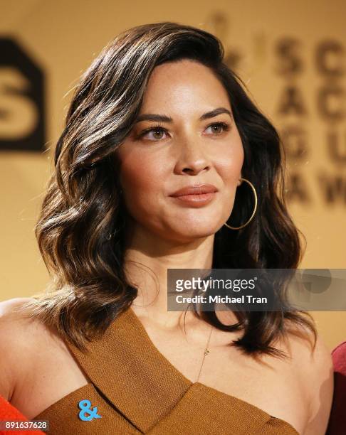 Olivia Munn attends the 24th Annual SAG Awards nominations announcement held at SilverScreen Theater at the Pacific Design Center on December 13,...