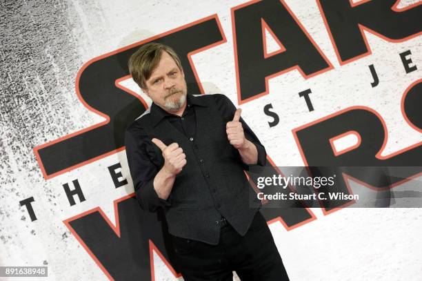 Mark Hamill during the 'Star Wars: The Last Jedi' photocall at Corinthia Hotel London on December 13, 2017 in London, England.