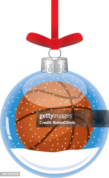 illustrazioni stock, clip art, cartoni animati e icone di tendenza di ornamento natalizio in vetro da basket - snow ball