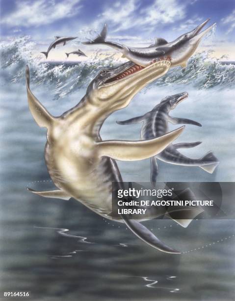 Illustration of Liopleurodon catching fish