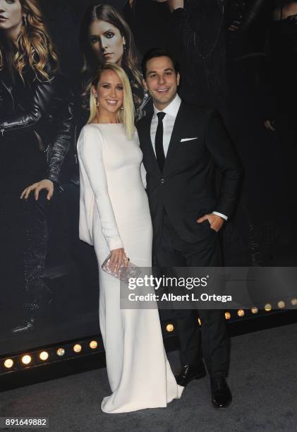 Actress Anna Camp and actor Skylar Astin arrive for the Premiere Of Universal Pictures' "Pitch Perfect 3" held at The Dolby Theater on December 12,...