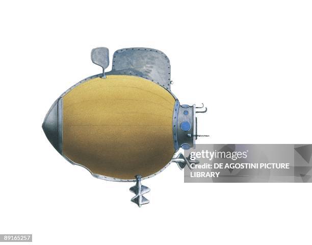 Turtle Sub United States, David Bushnells submarine Turtle, , illustration News ...