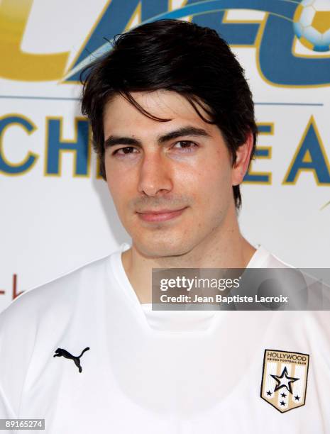 Brandon Routh attends the World Football Challenge between Chelsea and Inter Milan at Rose Bowl on July 21, 2009 in Pasadena, California.