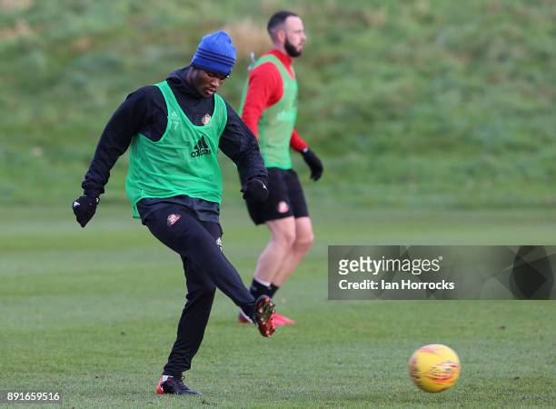 Didier N'Dong during a Sunderland training session at The Academy of Light on December 13, 2017 in Sunderland, England.